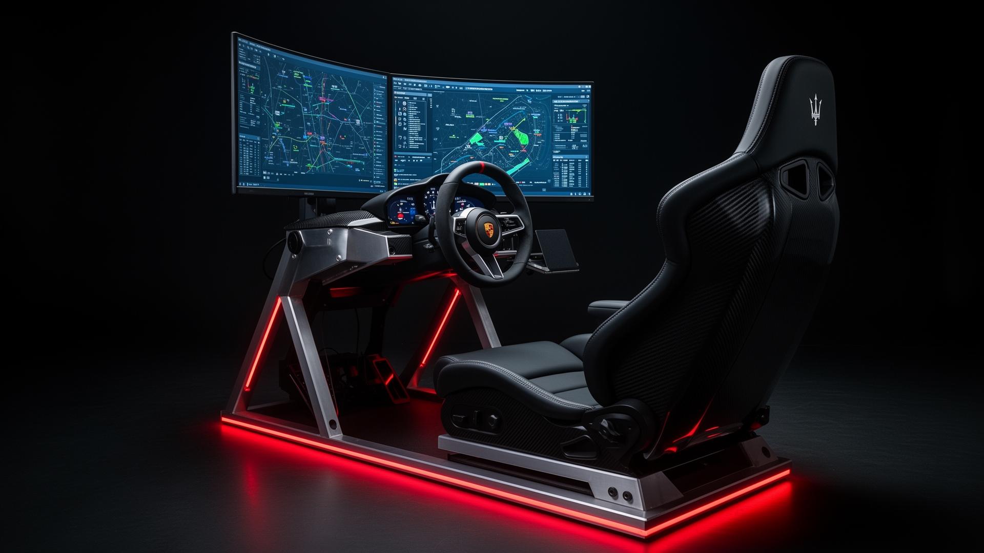 Flat6motion hand-crafted Porsche motion simulator cockpit